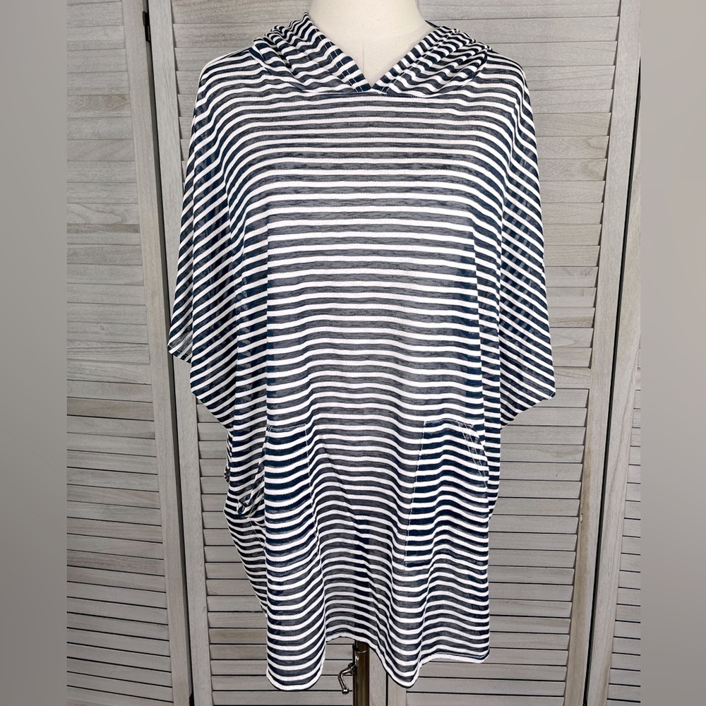 Striped Hooded Swim Cover-Up